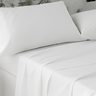 Juego de Sábanas Blancas Cama 150 Dos Fundas de Almohada
