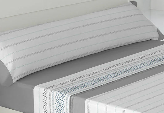 Detalle del tejido 100% algodón natural del juego de sábanas cama 90