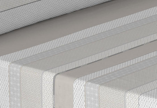 Juego de sábanas de verano de algodón beige cama 135 cm