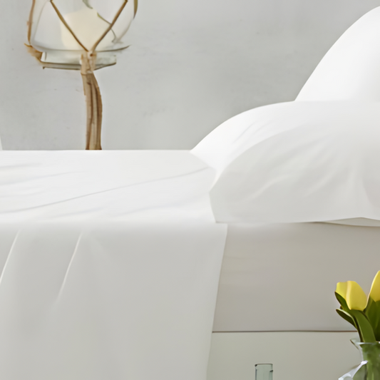 Juego de sábanas hostelería blancas 100% algodón
