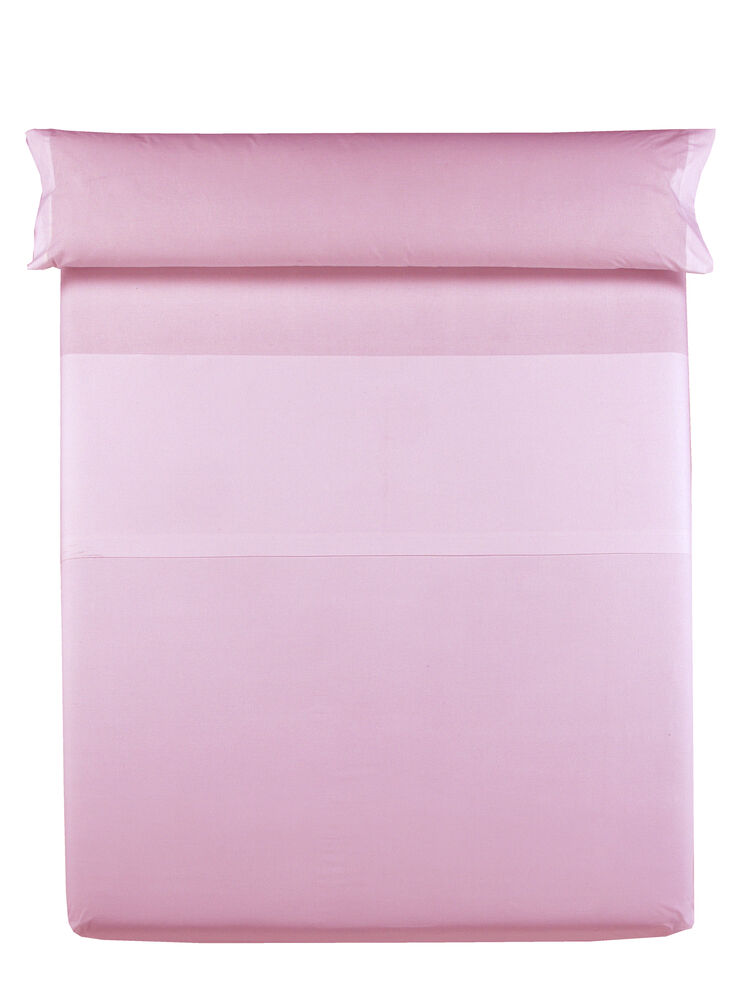 uego de sábanas de verano rosa marca Colvi extendido sobre una cama con funda de almohada a juego