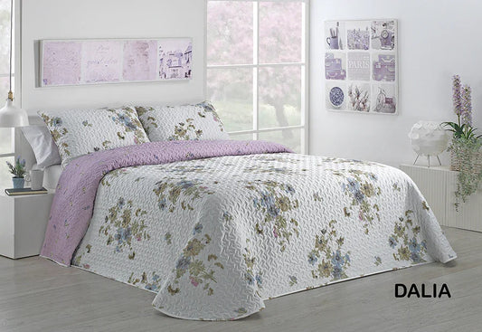 Colcha Bouti Reversible Floral, suave, fresca y elegante.