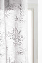 Cortina con diseño botánico gris translúcida 140x265 cm para salón y dormitorio