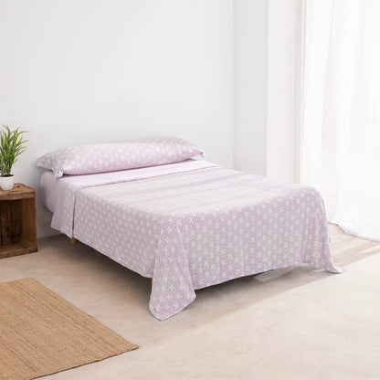 Sábanas térmicas marca Karamelo para invierno con tejido de coralina 100% poliéster color lila