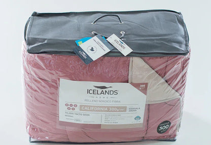 Bolsa con cremallera del nórdico reversible Marsala y Arena Vivacolor