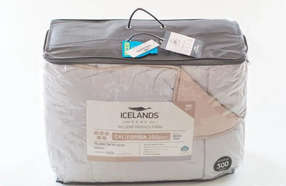 Bolsa con cremallera del nórdico reversible beige y gris Vivacolor