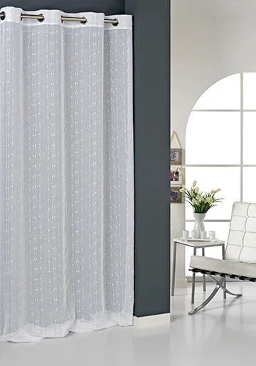 Cortina con textura blanca 140x265 cm elegante
