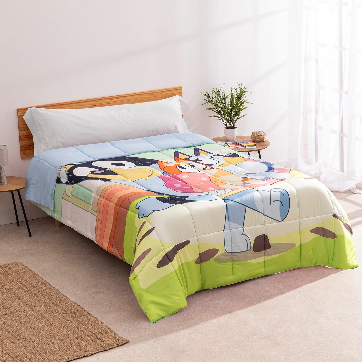Edredón confort infantil reversible de Bluey con la familia Heeler para camas de 90 y 105 cm