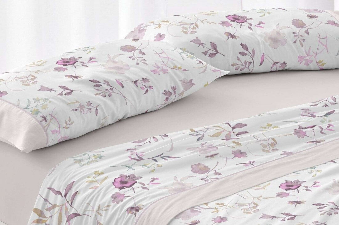 Detalle del tejido suave y estampado  del juego de sábanas de verano de alta durabilidad