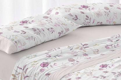 Detalle del tejido suave y estampado  del juego de sábanas de verano de alta durabilidad