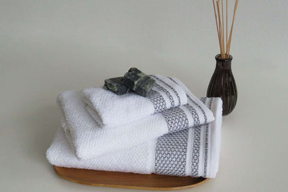 Juego de toallas 100% algodón blancas, suaves, absorbentes y duraderas