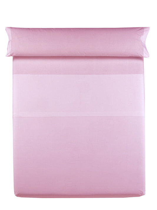 uego de sábanas de verano rosa marca Colvi extendido sobre una cama con funda de almohada a juego